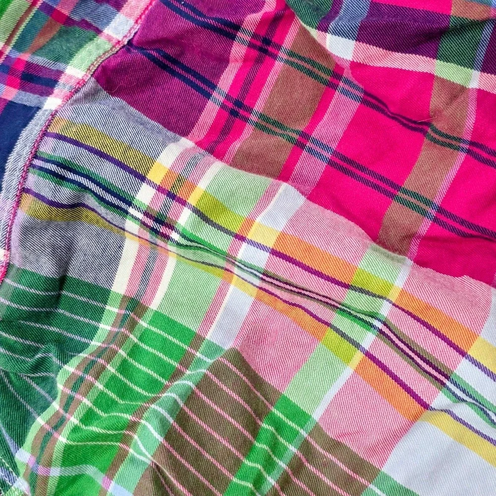 Ralph Lauren Baby Boys Patchwork Plaid Button Down Shirt Multi Color 6M Pink